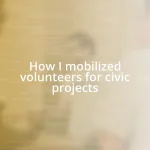 How I mobilized volunteers for civic projects