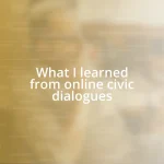 What I learned from online civic dialogues