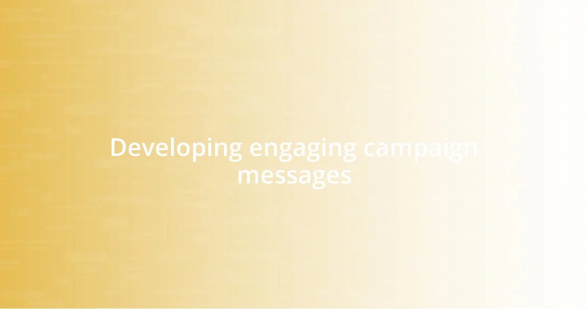 Developing engaging campaign messages